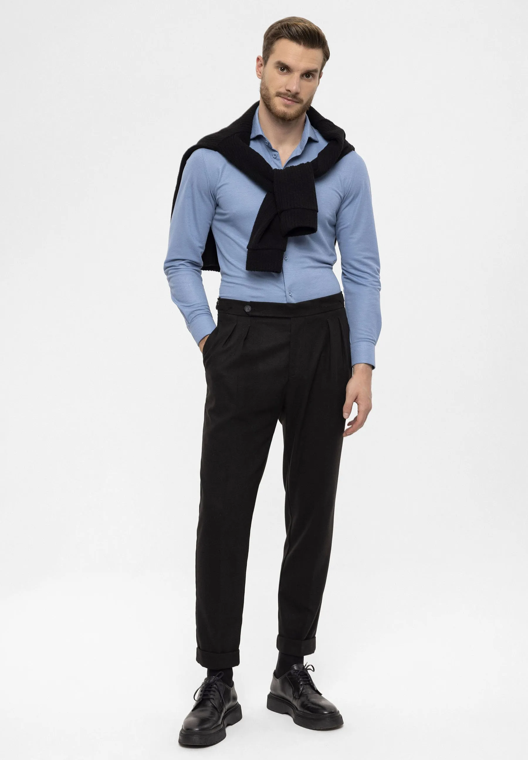 HIGH WAIST PLEATED - Pantaloni