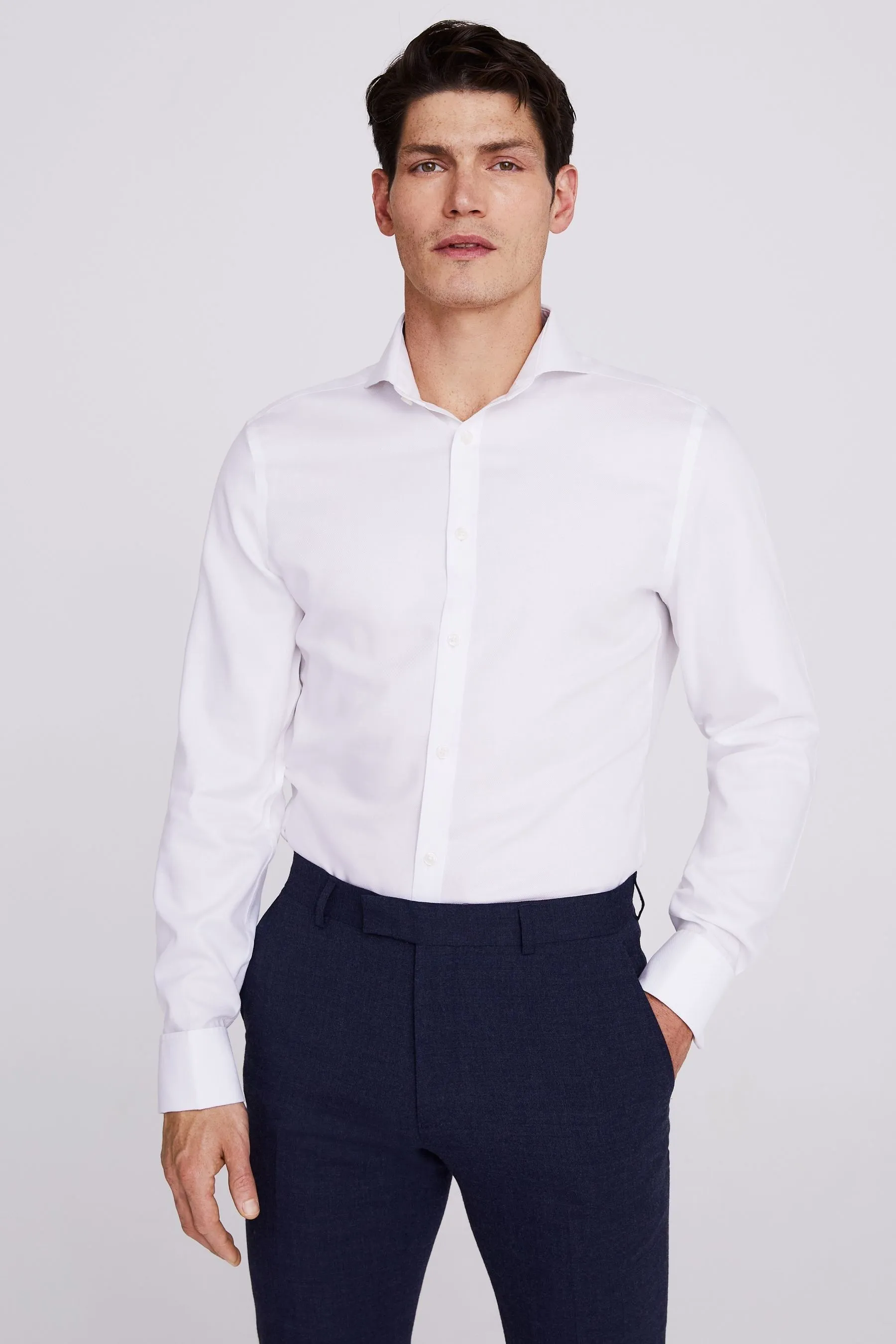MOSS Vestibilità attillata / Slim - Camicia no-stiro Oxford con polsino doppio