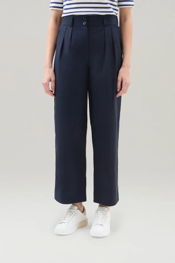 Pantaloni in popeline di puro cotone                                                                                            
