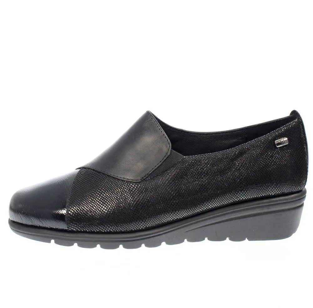 Scarpe comfort in Pelle con zeppetta